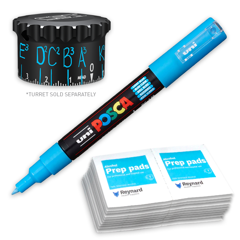 POSCA PC-1M Light Blue + 20 Wipes